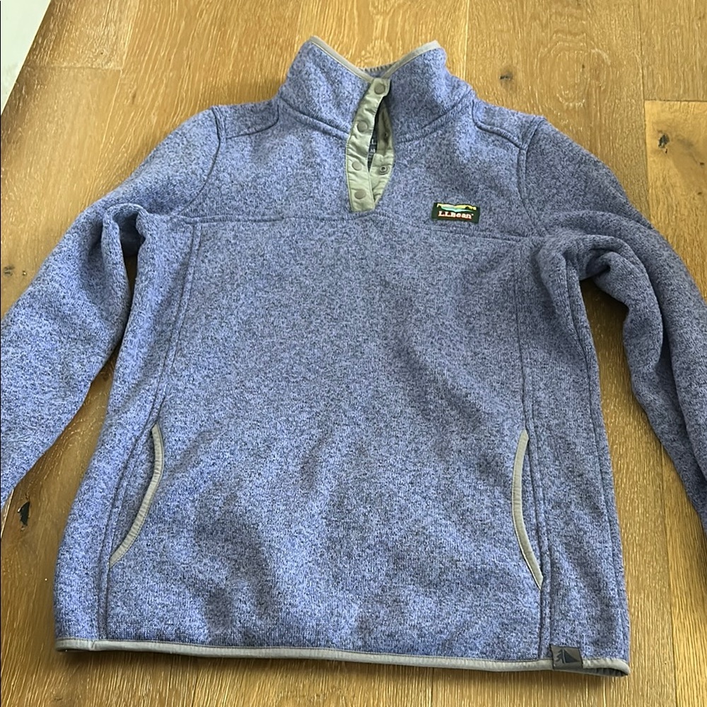 L.L. Bean Blue and Gray Zip-Up Hooded Jacket